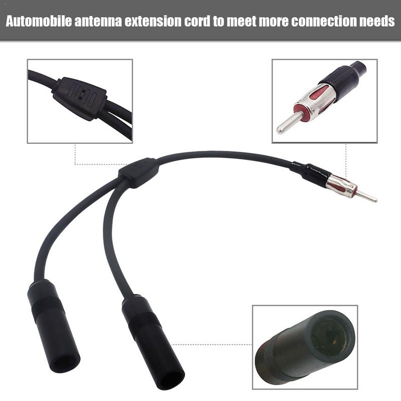 Car Antenna Cable Adapter Aluminum Plug In 1 For 2 Radio Antenna Extension Cable Product