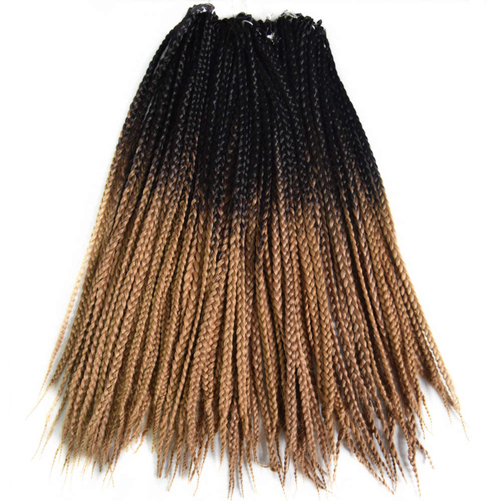 Feilimei Ombre blond 3 S Kasten Geflecht Haarverlängerungen 22 Zoll 100g Synthetische Schwarz Lila Braun Grau Häkeln Flechten haar