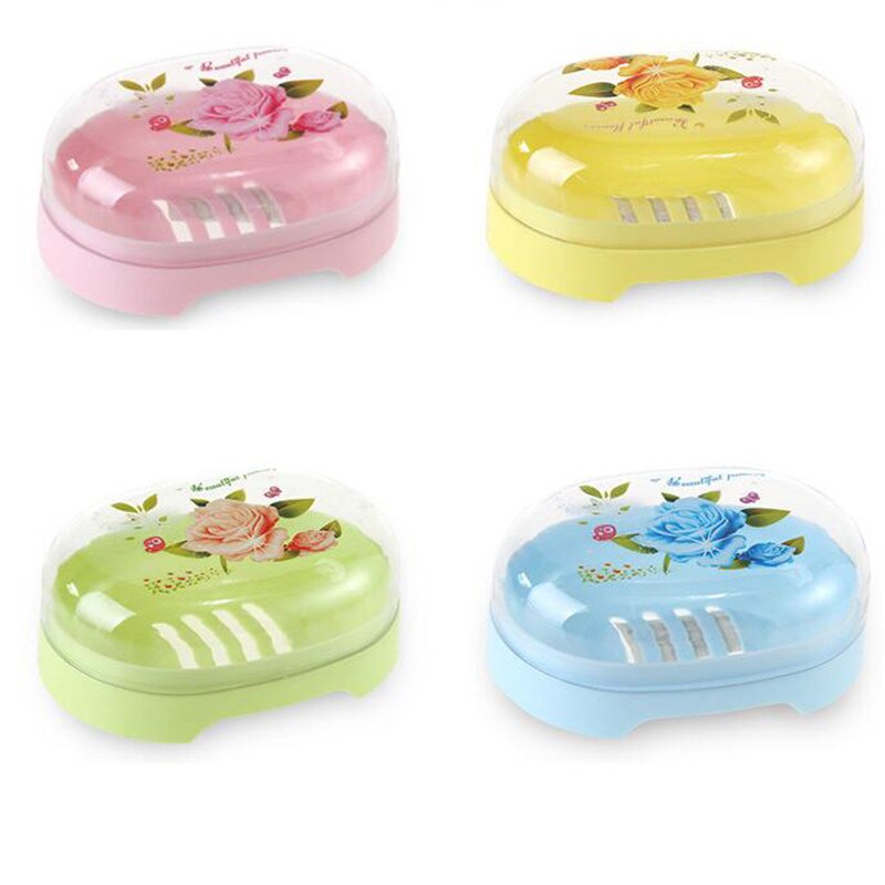 Hometree Rose Met Deksel Zeepbakje Box Case Houder Wassen Stofdicht Douche Huis Badkamer Accessoires Set zeepbakje H26