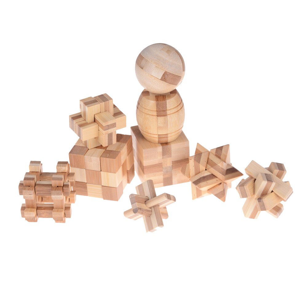 1PCS 3D Handmade Intellectual Brain Tease Game Puzzle Wooden Kong Ming Luban Lock Kids Children Toy