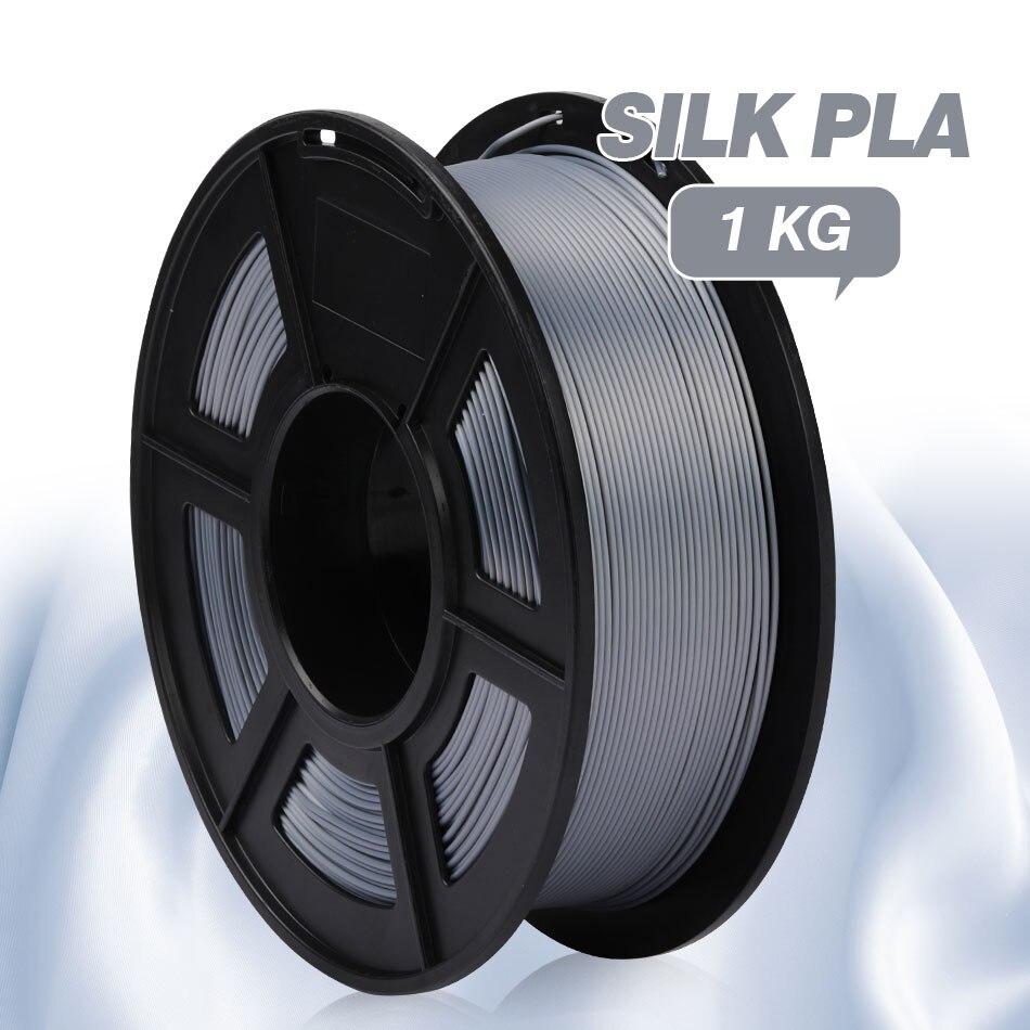 SUNLU PLA 1.75mm Silk Texture 3D Filament SILK PLA Filament For 3D Printer Good Toughness Printing Materials: SILK Grey