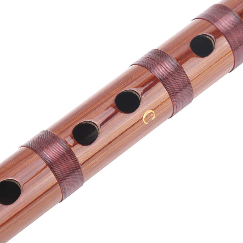 Chinois Flûte Traditionnelle C‑Key Sec Flûte En Bambou Amer Traditionnel Instrument D'orchestre Ensemble avec Boîte De Rangement ZD‑ 02