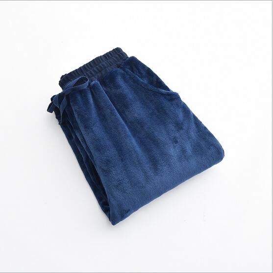 Fdfklak Thuis Broek Voor Vrouwen Winter Flanellen Pyjama Broek Vrouwen Pyjamabroek Lounge Wear Dames Slapen Broek M-XXL: navy women / M