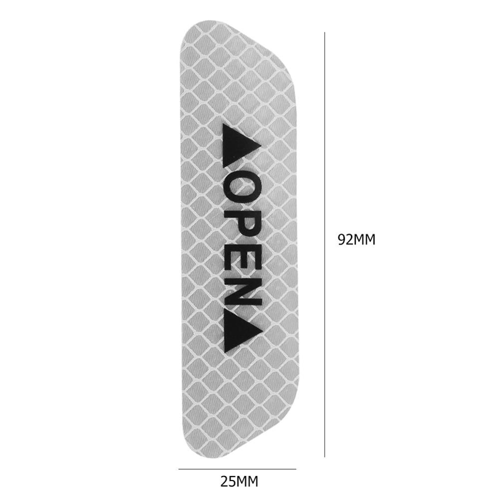 4pcs Car OPEN Reflective Tapes Sticker Auto Door Warning Mark Notice CRV Reflector Strip Reflectant Luminous Reflex Safet