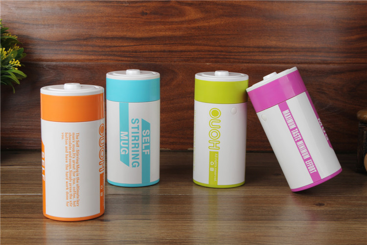 Tasse à remuer automatique à café | directe, forme de batterie créative, gobelets à lait, aimant remueur en acier inoxydable, électrique