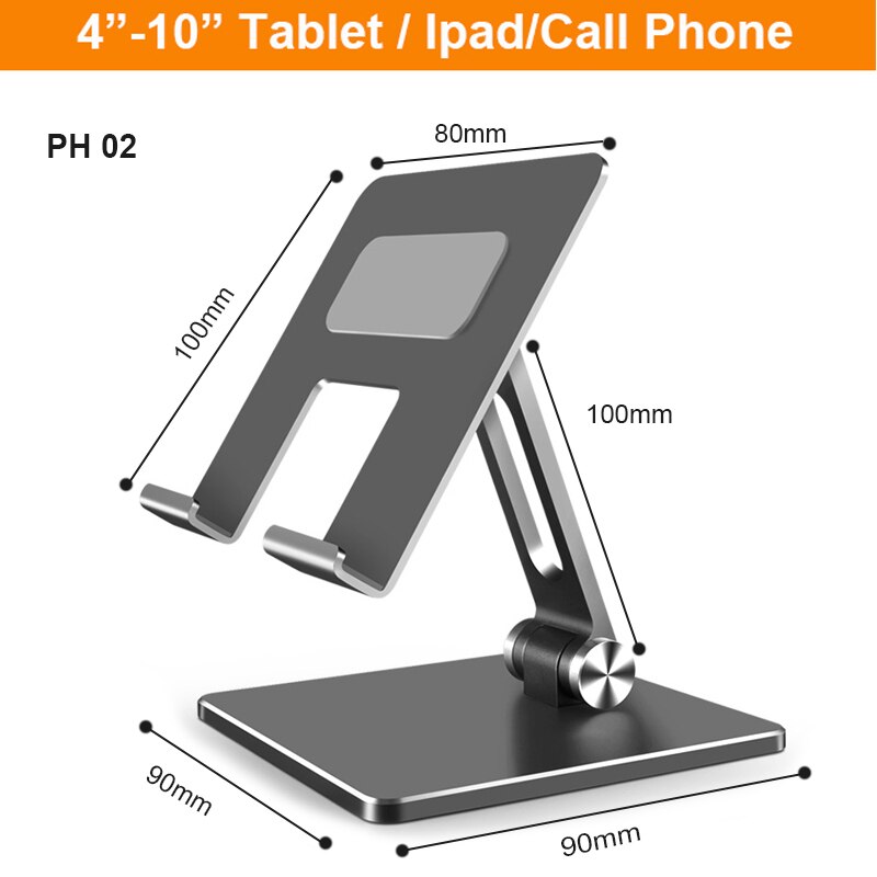 Foldable Metal Desk Tablet Stand for iPhone iPad Xiaomi Adjustable Desktop Cell Phone Holder Universal iPad Accessories Soporte: Gray B