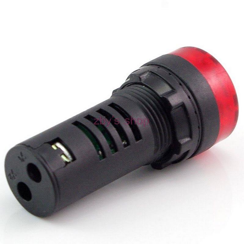 2 stk  ad16-22sm ac /dc 12v/24v rød gul grønn svart ledet indikator signal blitslys med sommer pip 22mm dia . 60mm høyde