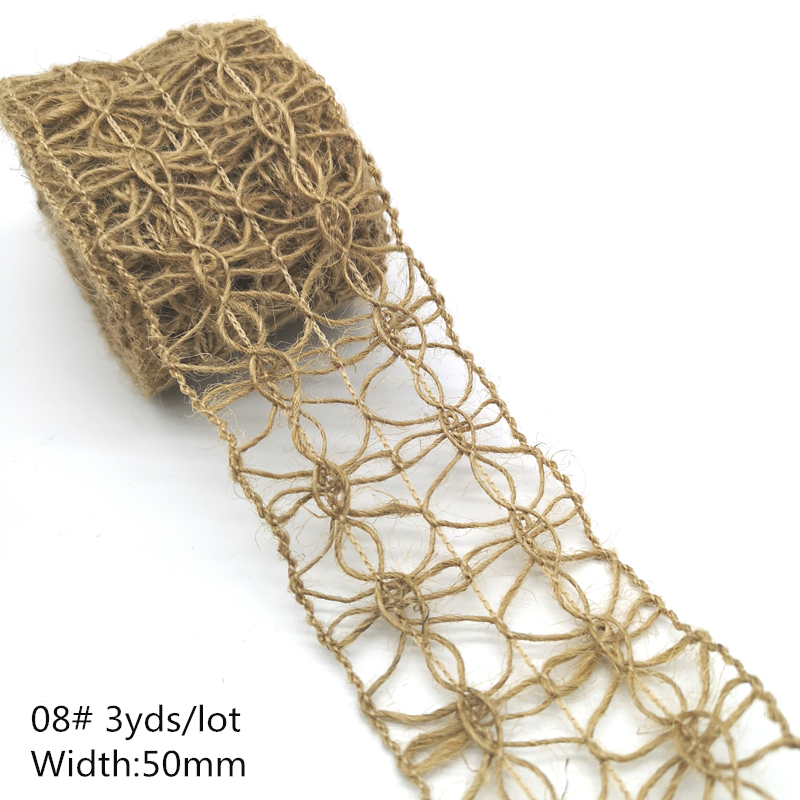 3 Meter Natürliche Jute Burlap Hessischen Jute Band Schnur Blume aufbringen Hochzeit Partei Liefert Sackleinen Band DIY Sackleinen Seil Handwerk: 08