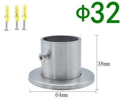 2 teile/los Edelstahl 19mm 22mm 25mm 32mm Schrank Stange Flansch Halter Mit Dekorative Abdeckung Verbergen flansch für Rohr Rohr: SUS304 32mm