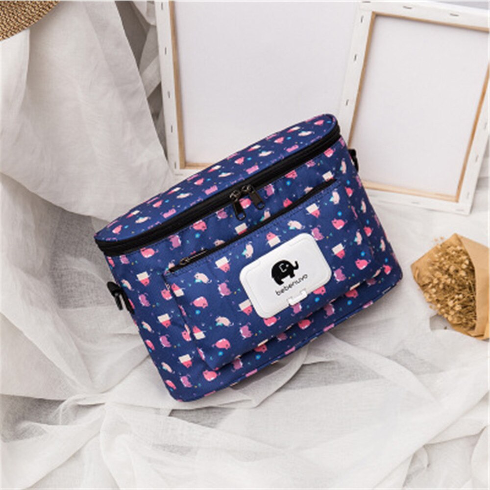 Luiertas cartoon kinderwagen tas organizer tas luier luiertassen wandelwagen buggy kinderwagen kar mand haak kinderwagen accessoires: Donkerblauw