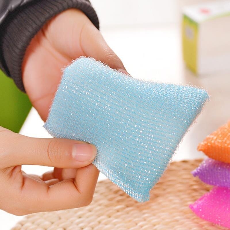 Kitchen Cleaning Sponge Antimicrobial Scourer Dishes Pan Pot Washing Cleaning Brushes Sponges Pads Household Bathroom Cleaner