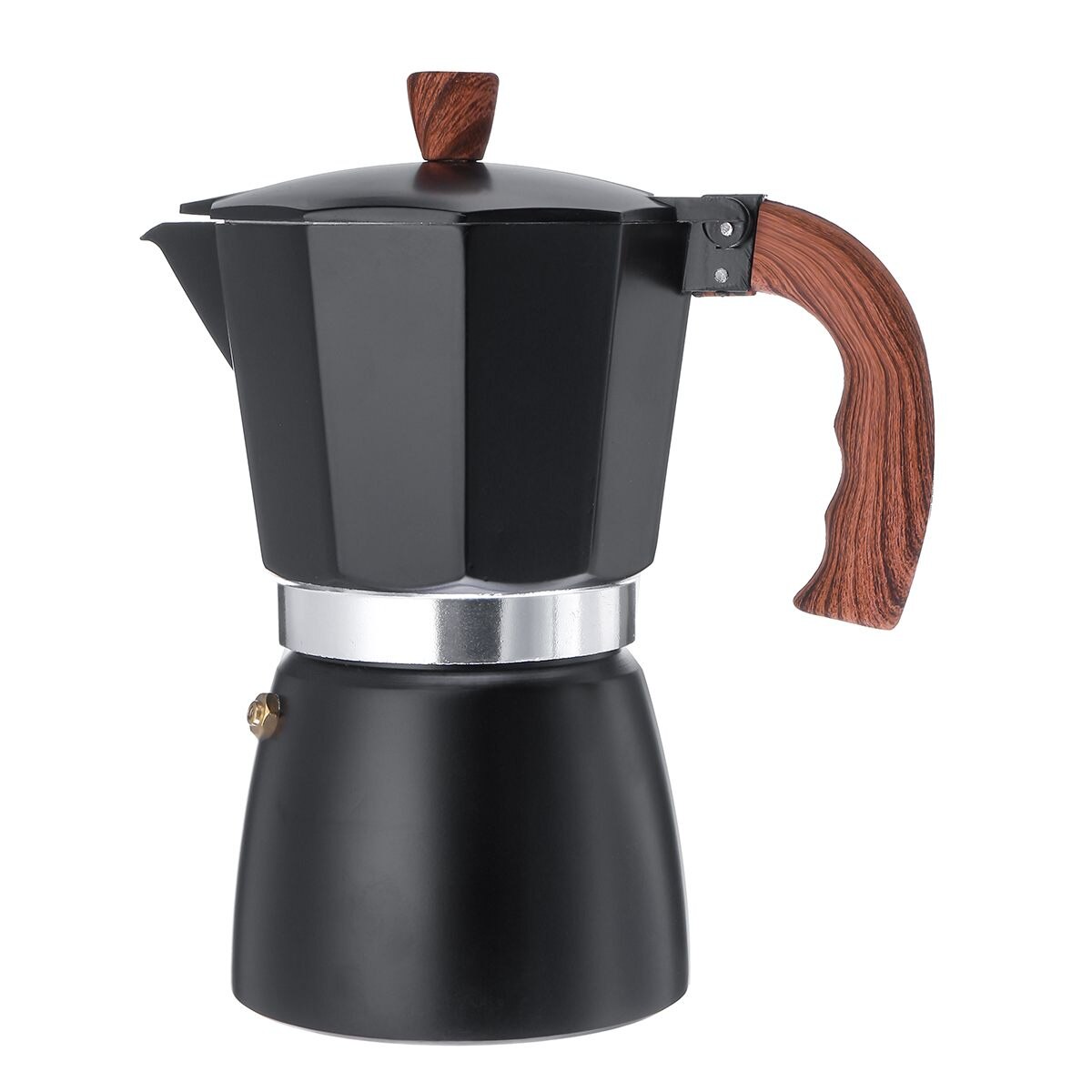 150ml 300ml kaffemaskine aluminium mokka espresso percolator pot kaffemaskine moka pot stovetop kaffemaskine: 300ml sorte
