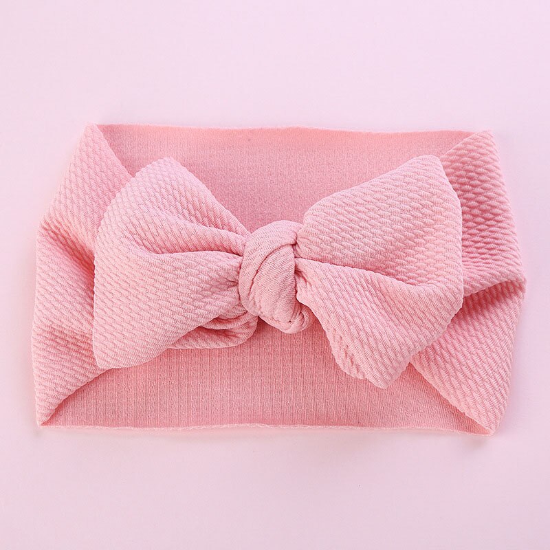 Mooie Big Bows Baby Hoofdband Baby Effen Kleur Haarbanden Zachte Knoop Meisje Haarband Baby Haaraccessoires Tulband