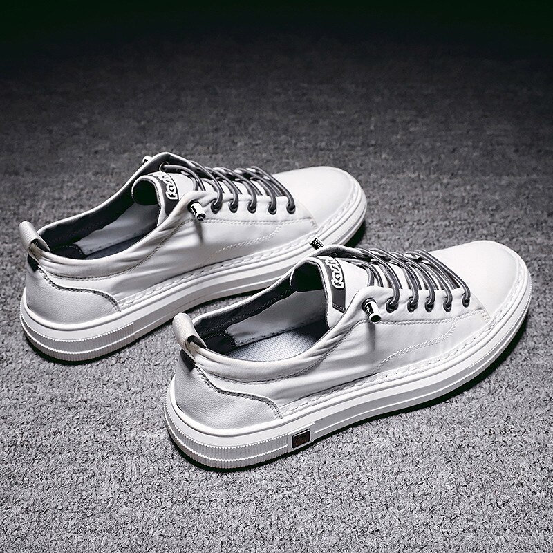 Men Casual Shoes White Leather Canvas Shoes Men Breathable Shoes Sneakers Loafers Men's Moccasins Chaussure Homme *