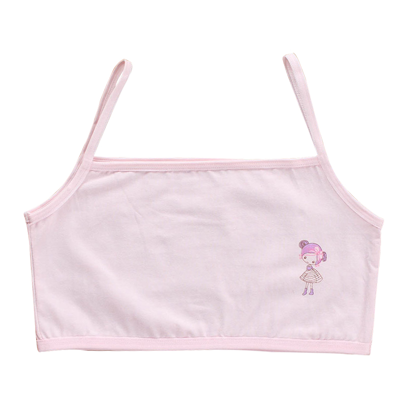 [B216] reggiseno per bambini senza schienale in pizzo per ragazze cinturino sottile in cotone per studenti intimo estivo stile gilet piccola imbracatura per lo sviluppo: leggero rosa