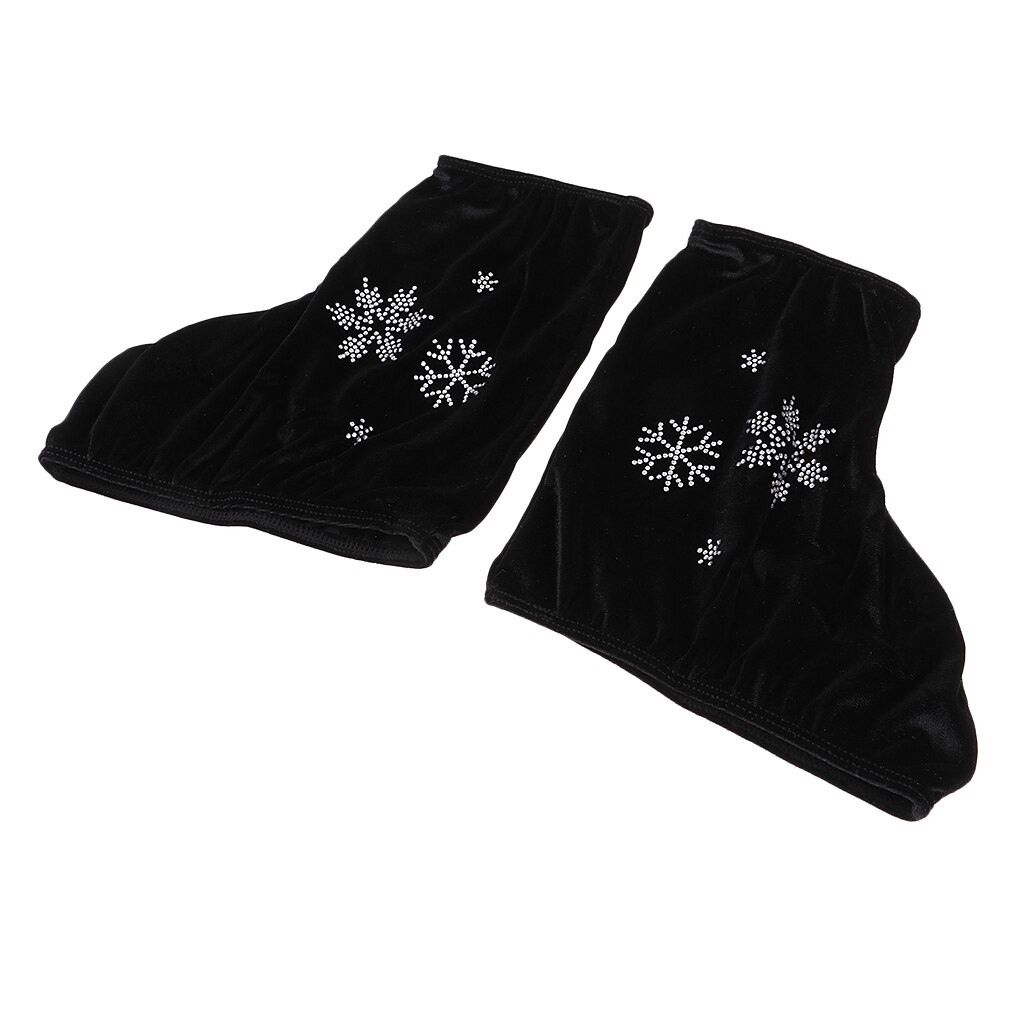 2pcs Ice Skate Boot Covers Protector for Figure Skating Velvet: Black-L