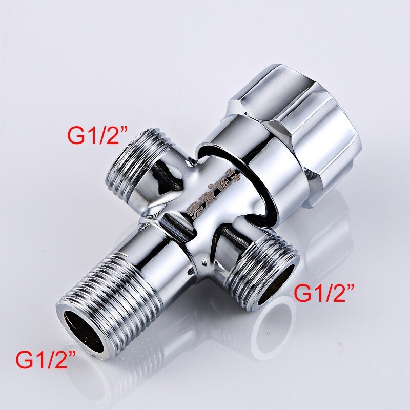 1 inlet 2 outlet Bidet Toilet angle valve Chrome Plated Brass Dual Water Outlet Angle Check Valve Free Shippping