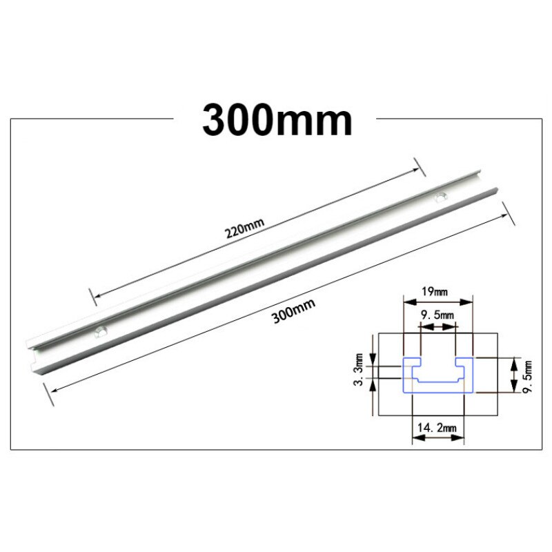 Woodworking T-slot Slide Track Aluminium Alloy T-tracks Miter Track for Woodworking Saw/Router Table Workbench Tools Type-19: 1Pc 300mm T-track