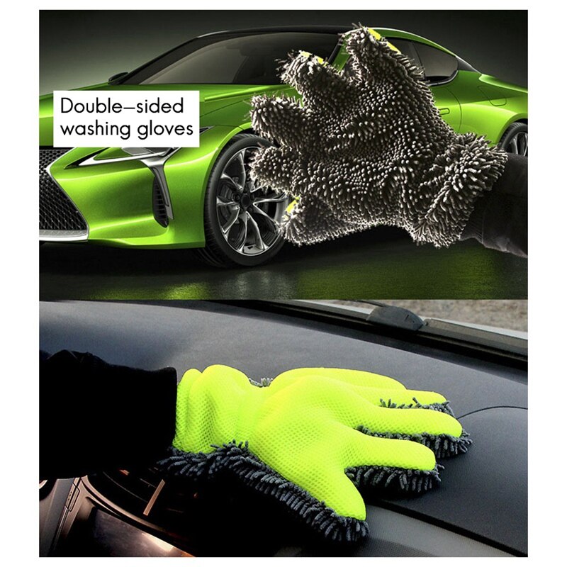 Auto Waschen Handschuhe Reinigung Lappen Mikrofaser Einseitige Chenille Reinigung Handschuhe Gittergewebe Tuch Futter Auto Waschen Werkzeuge