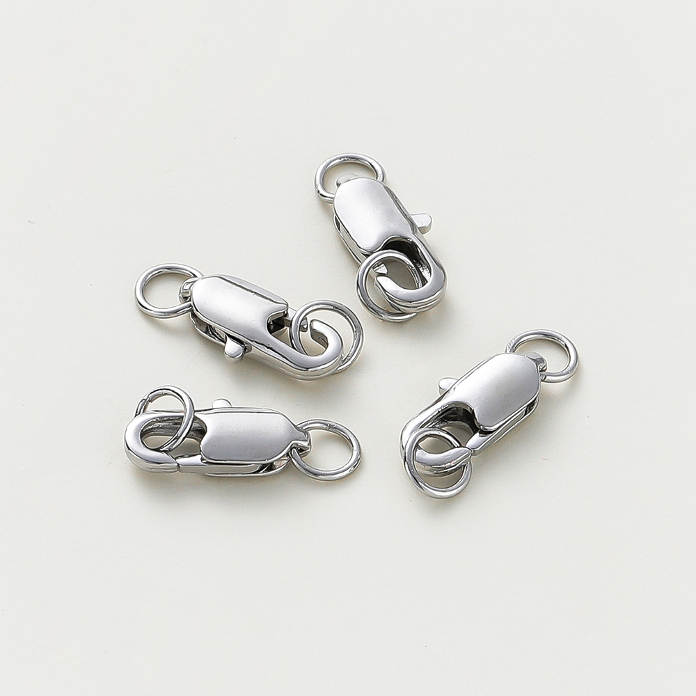 10 Uds. De latón chapado en oro de 14K/18K, cierre de langosta con 20 Uds. De anillos abiertos para saltar, Kits de accesorios DIY, conector para pulsera, fabricación de joyas: 16 mm / Gris