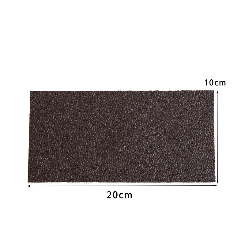 10X20Cm Zelfklevende Stick-On Geen Strijken Sofa Repareren Leer Pu Stof Stickers Patches Plakboek Stof badges: Dark Brown