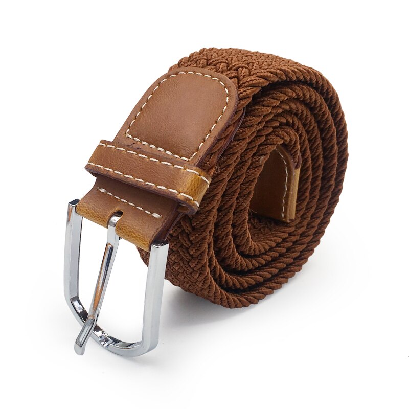 Mannen Elastische Stretch Taille Riem Zwart Canvas Gevlochten Kleine Elasticiteit Geweven Lederen Riem Brede Metal Stretch Riem Voor mannen
