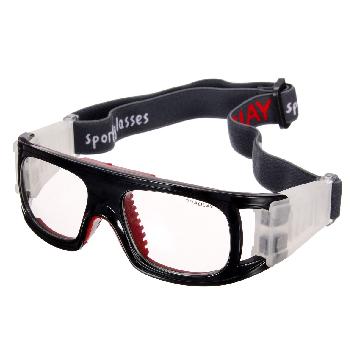 Basketball fodbold fodbold sport beskyttelsesbriller elastiske cykelbriller udendørs sport sikkerhedsbriller 4 farver: Rødsort