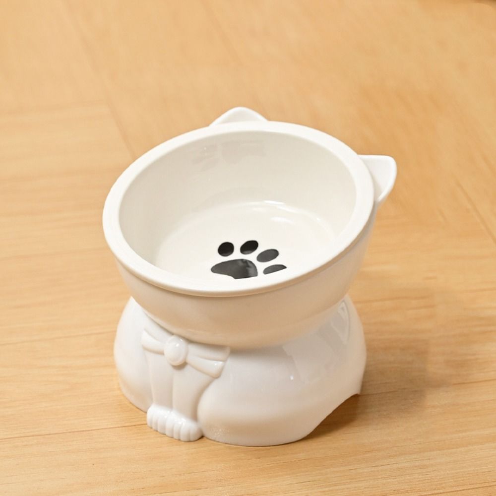 Pet Supplies Ceramic Cat Bowl Cute Pet High Foot Bowl Slanted Mouth Detachable Dog Food Feeding Basin Neck Protection