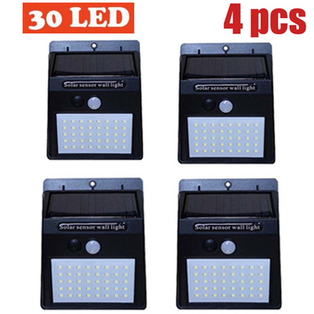 48/30 Led Waterdicht Solar Buitenlamp Outdoor Lamp Motion Sensor Detector Muur Light Path Garage Patio Verlichting Security Night L: Inseparable 4pcs