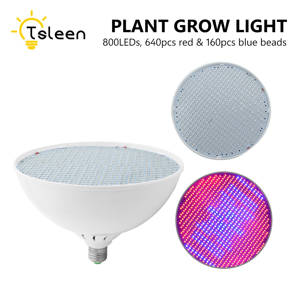 E27 200 500 800Leds Wide Spectrum LED Grow Lights LED Horticulture Grow Light for Garden Flowering Plant and Hydroponics System