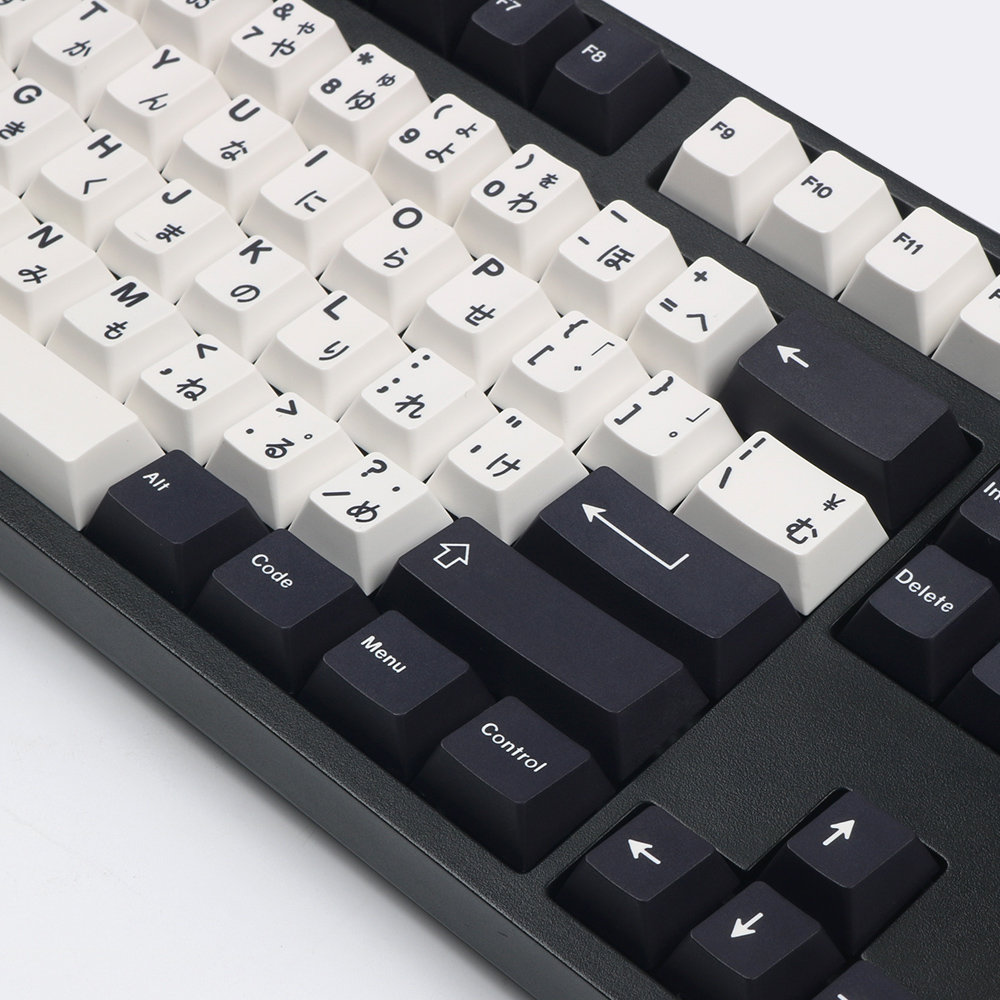 PBT 155 Keys Cherry Profile DYE-SUB Japanese Keycaps Black White Theme Minimalist Style Suitable Keycap For Mechanical Keyboard