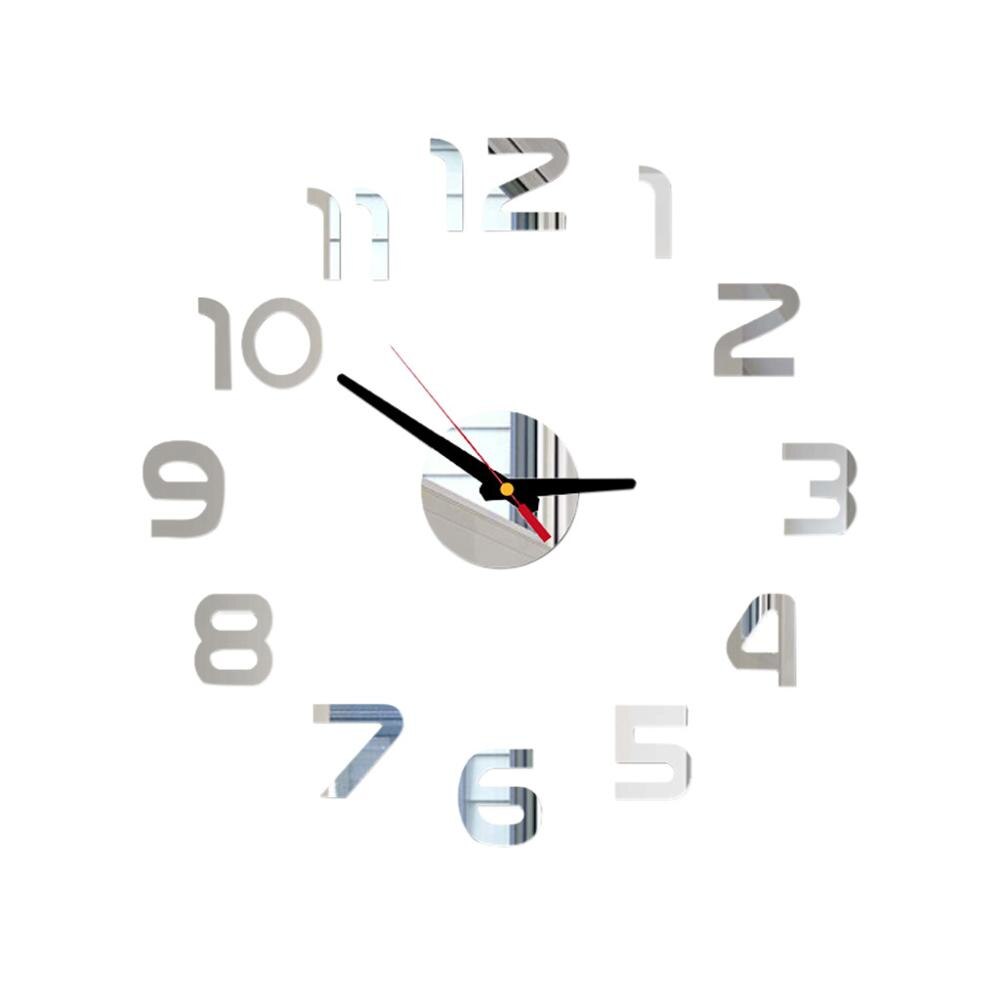 Acrylic Modern Diy Wall Clock Watch Wall Clocks Horloge 3d Diy Acrylic Mirror Surface Sticker Home Office Decor Living Room &jw: Silver