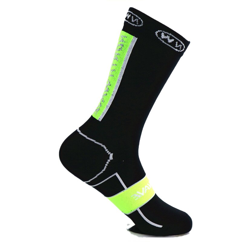Cycling Socks Men Women Outdoor Quick Dry Socks Running Hiking Training Sports Socks Basketball Soccer Socks: Black Green