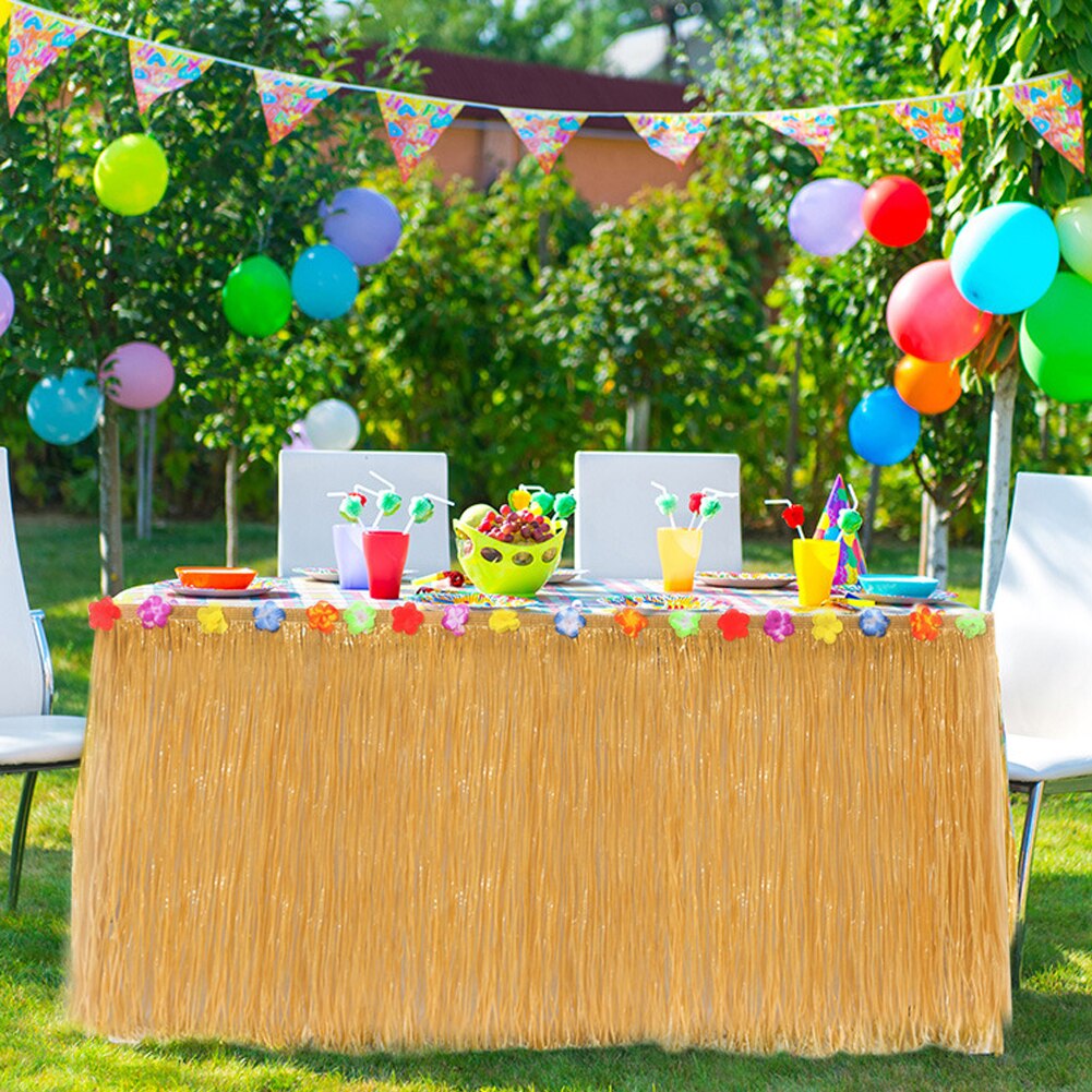 Hawaiian Tafel Rok Decoratie Set Honingraat Ananas Flamingo Kleine Paraplu Fruit Stro Combinatie Hula Festival Party Deco