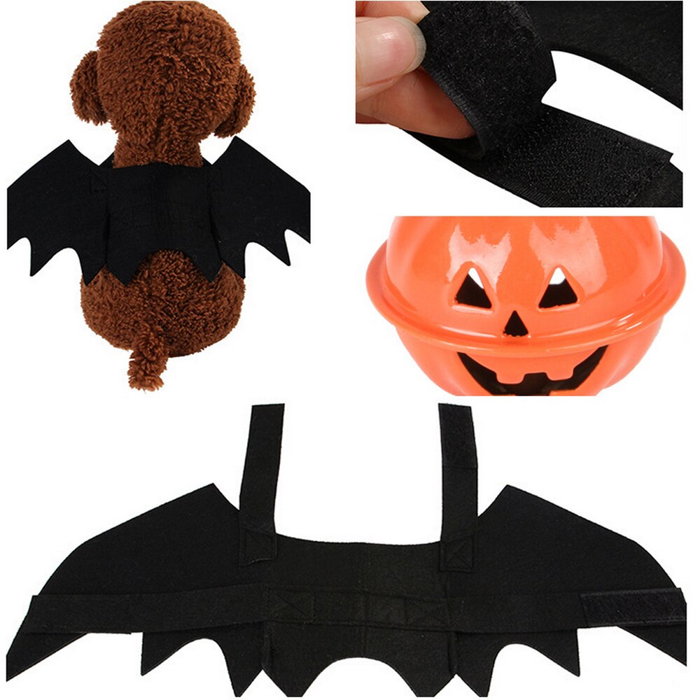 1Pc Halloween Pet Dog Costumes Bat Wings Black Cute Fancy Dress Cat Costume Pet Cosplay Clothing Cat Halloween Costume Bat Wings