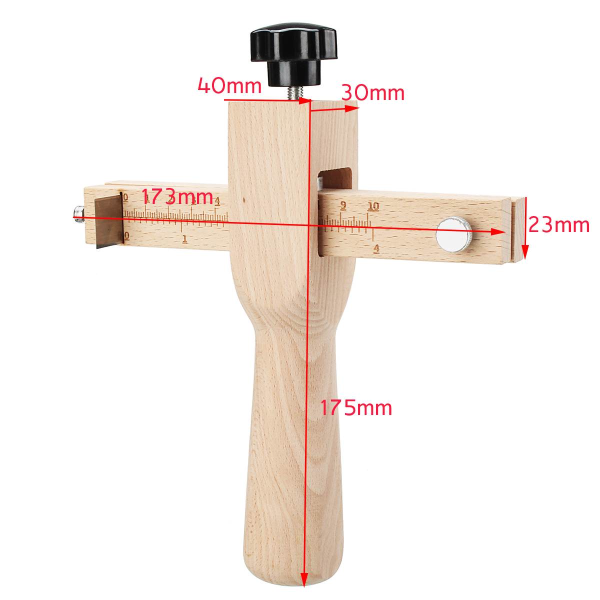 Adjustable Leather Strap Cutter Leathercraft Strip Belt DIY Hand Cutting Wooden Strip Cutter with 5 Blades Leather Tools