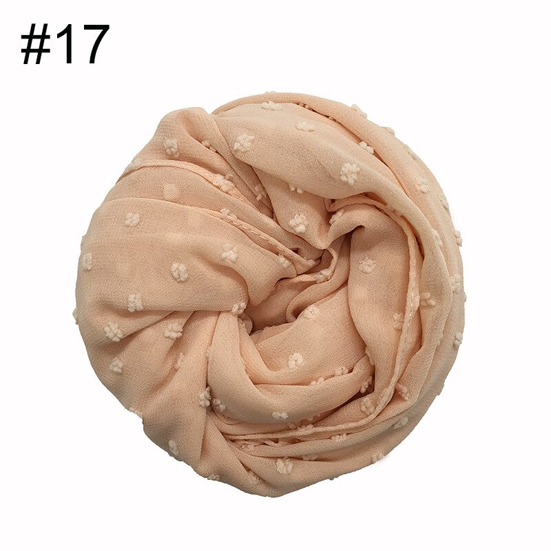 Fuzzy ball scarf Plain solid scarves Lady's wrap Chiffon muslim hijab Women shawls: 17