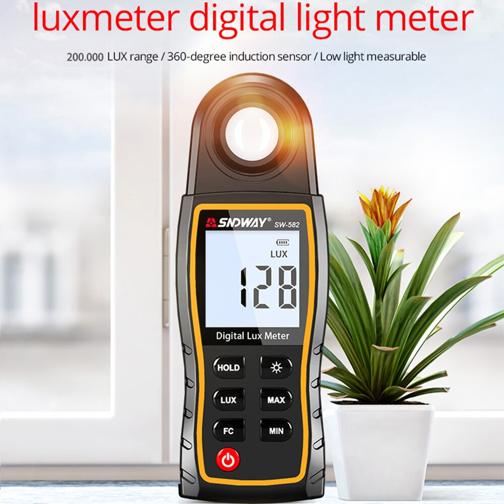 SNDWAY Lux Meter Digital Light Meter Photography 0-20,000 Lux Range Photometer 360 Degree Spectrophotometer For Photo Studio