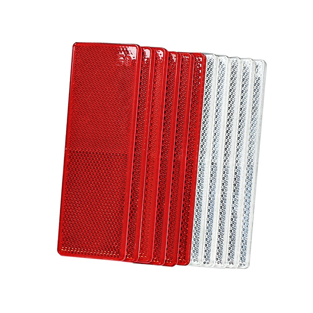 5 pcs Truck Trailer Car Rectangle Plastic Reflective Reflector Workplace Safety Night Safety Warning Plate Sticker Safety Sign