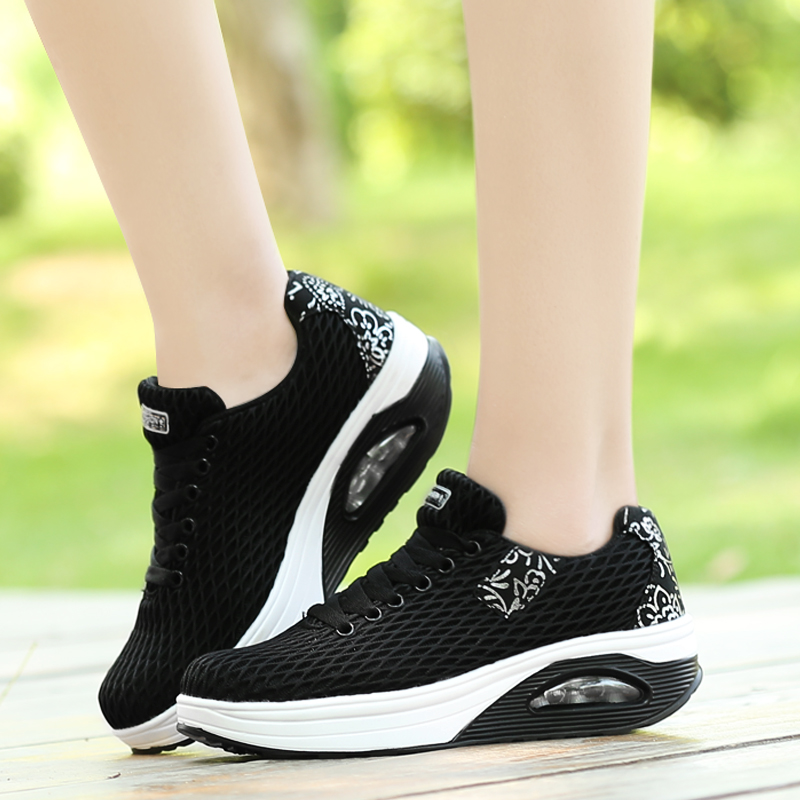 Trendy WoMen Air Cushion Tennis Shoes Flexible Stable Sport Shoes Breathable Mesh Athletics Sneaker