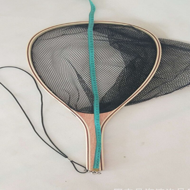 Fishing Net Fly Fly Net Wooden Handle Fly Fishing Hand-Dip Net Durable Nylon Material Net Can Safely Catch Fish