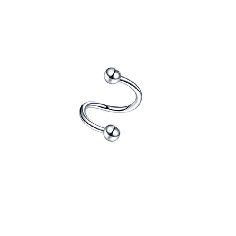 1Pc/Nase Ringe Septum durchbohren Nase Ring Lippe Ring Ohrringe Für Frauen Edelstahl Felsen Hüfte Band Punk durchbohren Körper Schmuck: Stil 1 Silber-