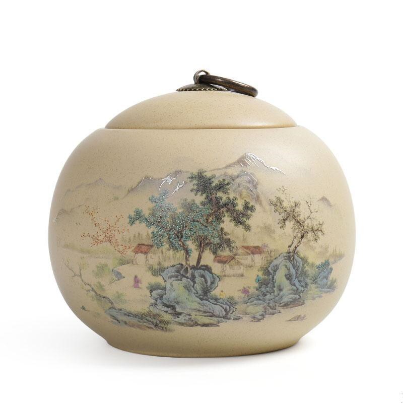 JIA-GUI LUO Farbe Glasur Keramik Tee Caddies Tieguanyin verschlossenen dosen Getrocknete Frucht Tragbare reise Tee Kasten D057