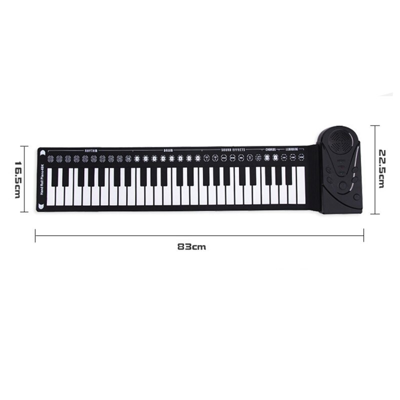 49 tangenter digitalt tangentbord piano bärbart flexibelt silikon elektroniskt rullpiano barnleksaker inbyggd högtalare
