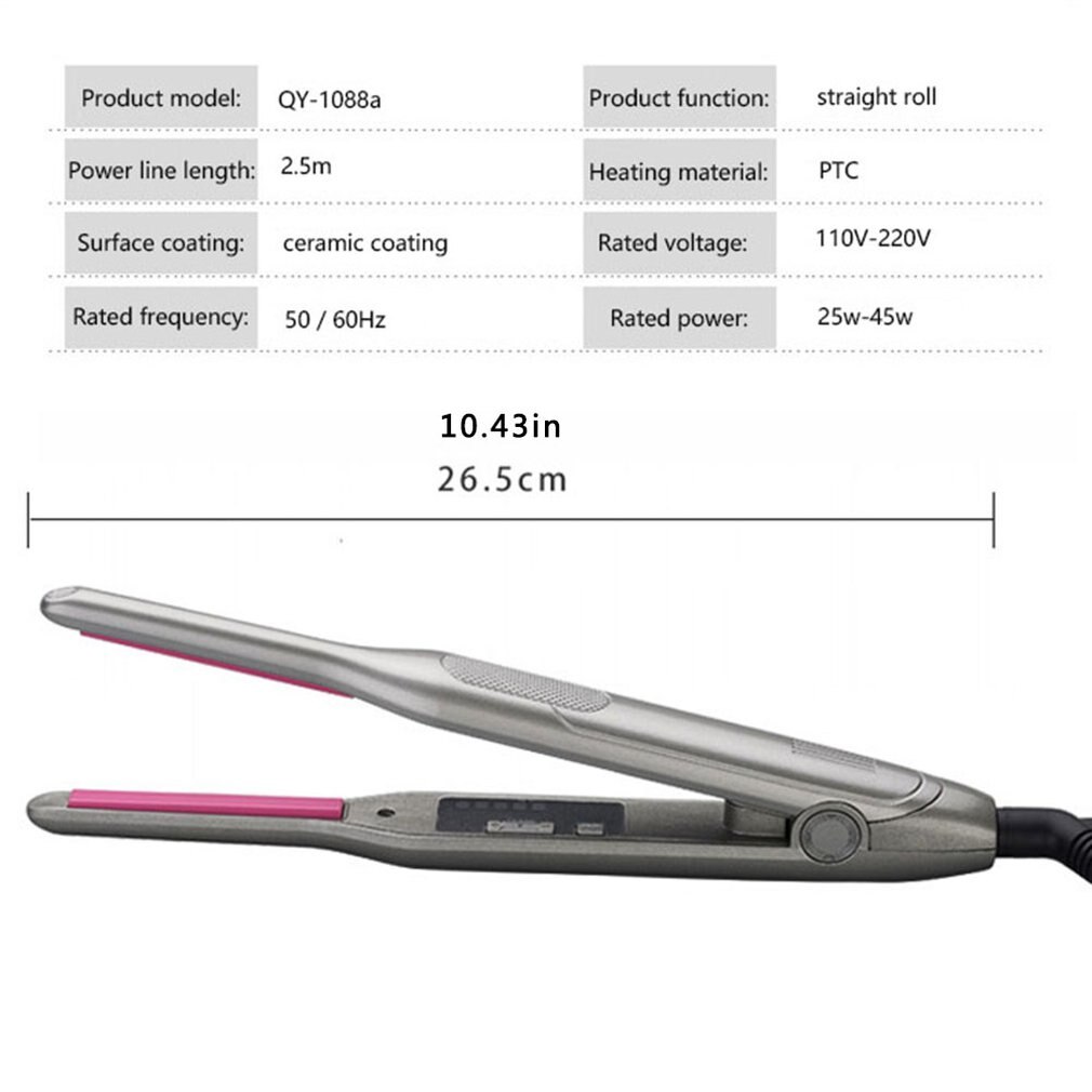 2 in 1 Hair Straightener Curling Iron hair curler Flat Iron for Short Hair LED Hair Straightener