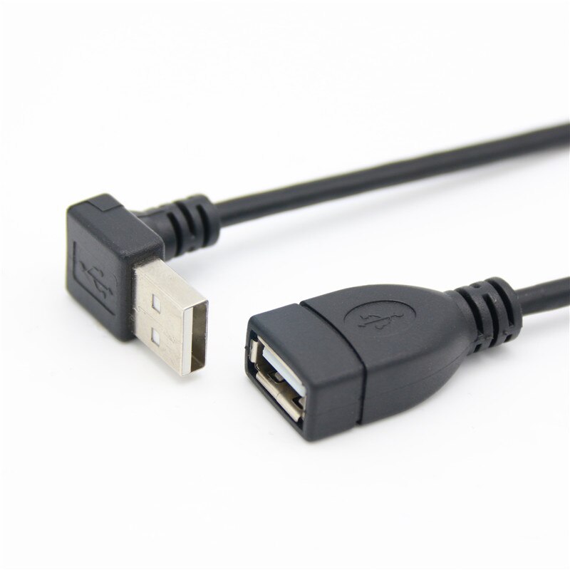 10Cm 20Cm Usb 2.0 A Man-vrouw 90 Angled Extension Adapter Kabel USB2.0 Man-vrouw Rechts links Down Up Zwarte Kabel Cord: UP / 20cm