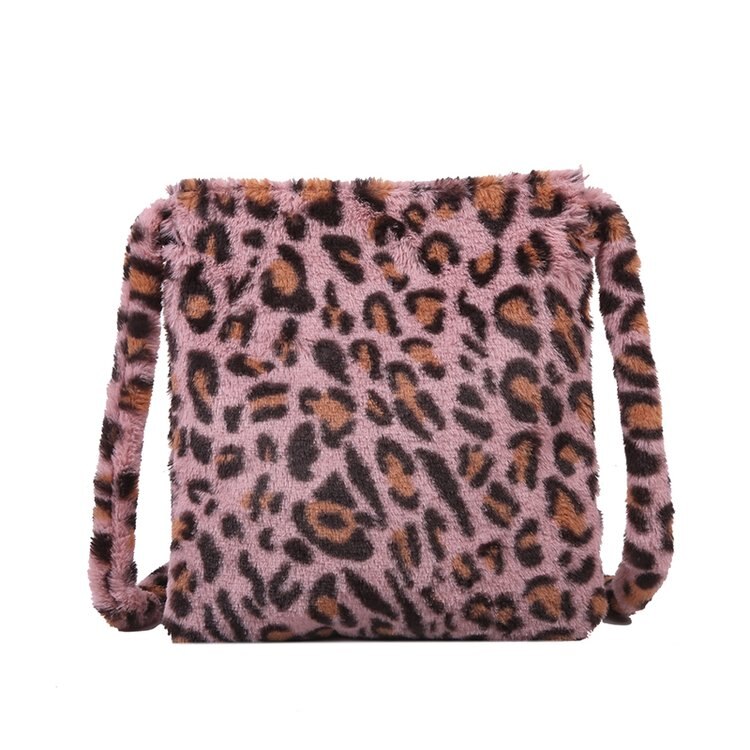 Bonttas dierenprint luipaardtas dames dames winter warme crossbody tassen beroemd merk grote capaciteit schoudertas clutch