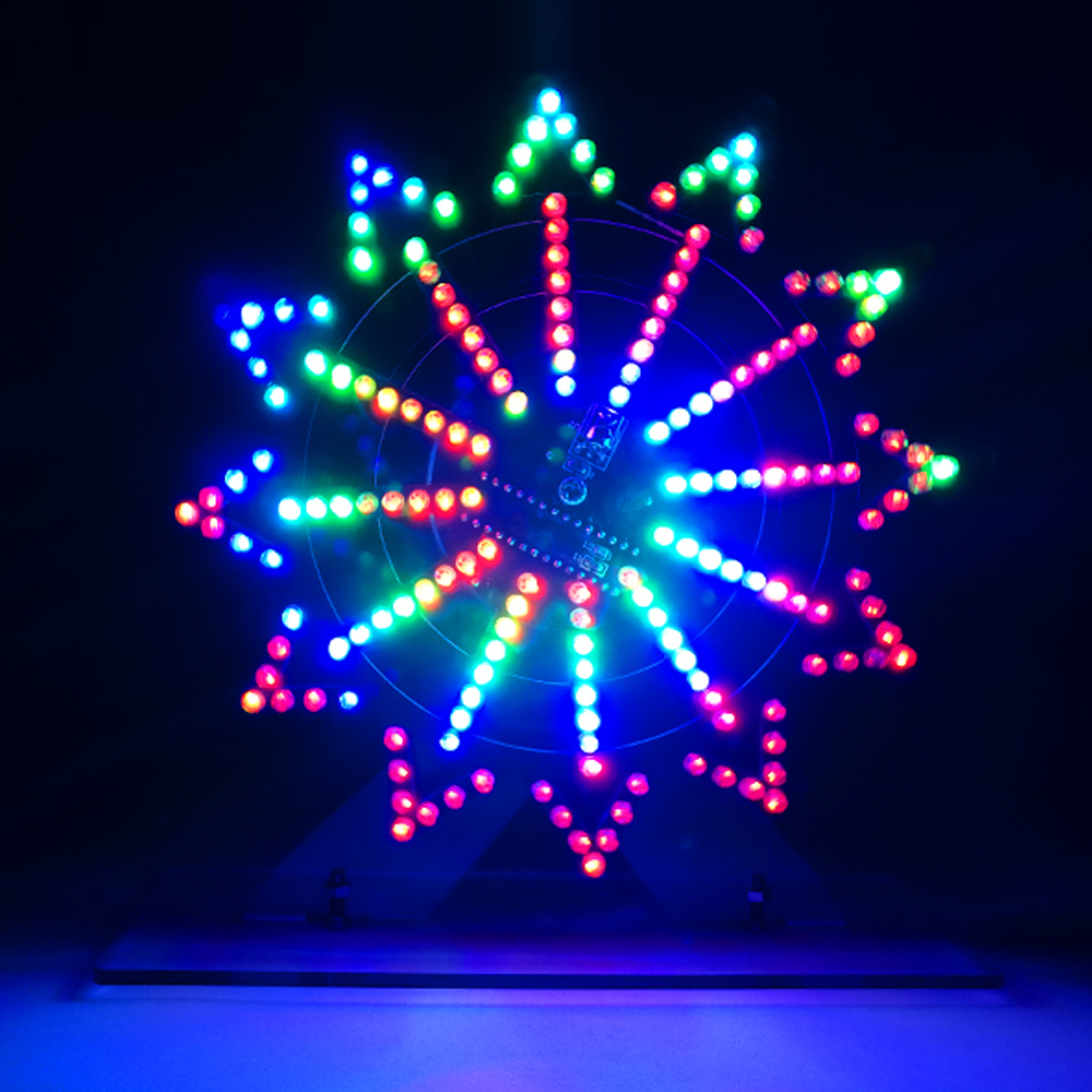 DIY elektronische kit LED roterende reuzenrad circuit leren soldeerkit 16 soorten knipperende modus afstandsbediening (niet gemonteerd