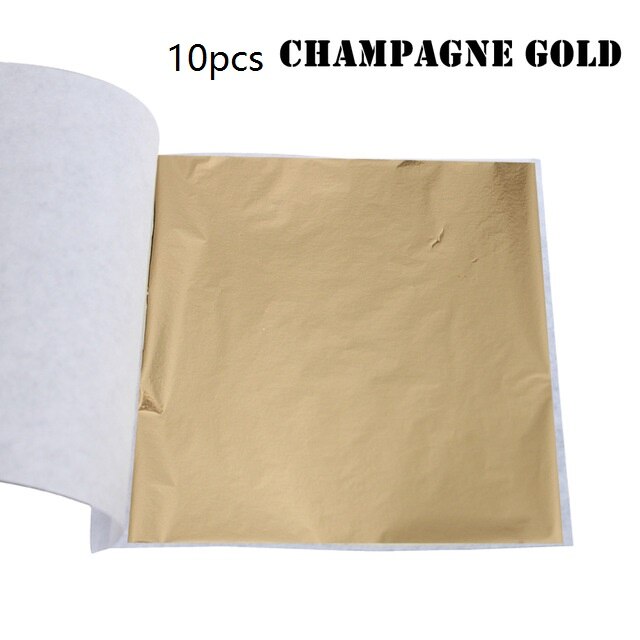 10 Stck Gold Folie Papier DIY Nagel Gold Blatt Blätter Malerei Gold Blatt Papier Harz Dekoration Gold-überzogene Möbel Gold Folie: C Gold 10Stck