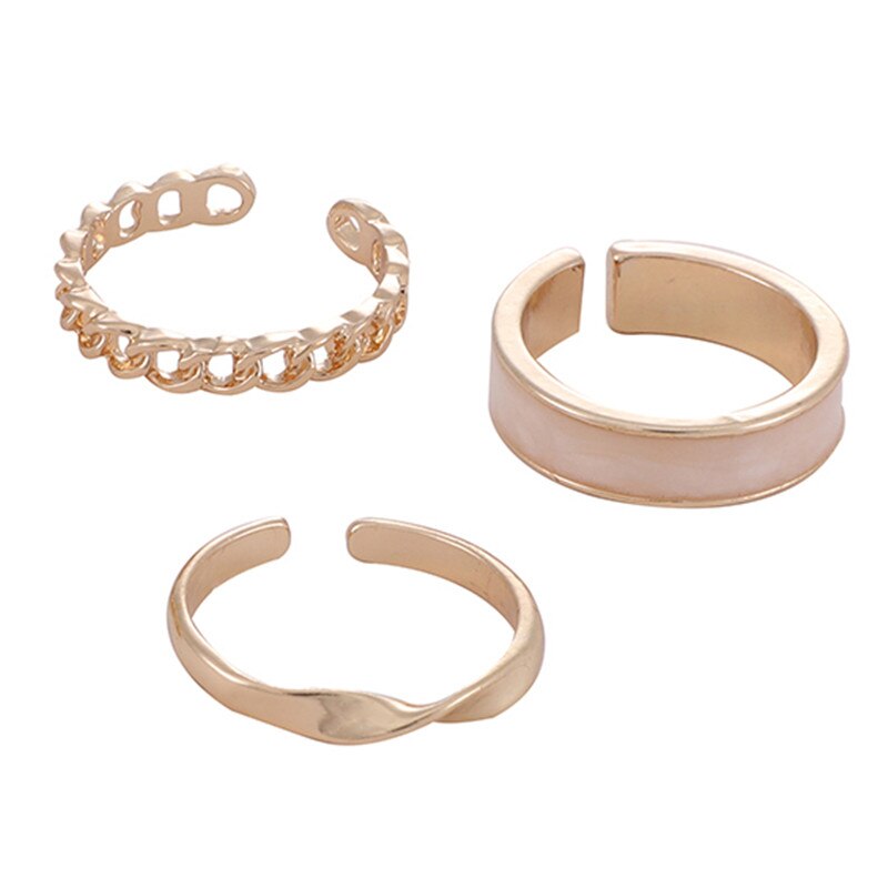 Rings For Women Jewelry Wedding Adjustable Opening Of Three-piece Suit Engagement Stainless Steel Ring Set